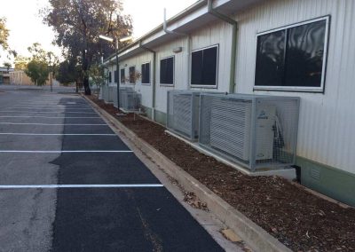 Security cages for air conditioning unit installed in a client's office in Australia